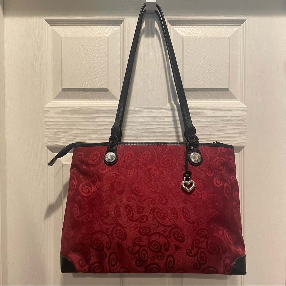 Brighton Red and Black Shoulder Bag with Heart Charm